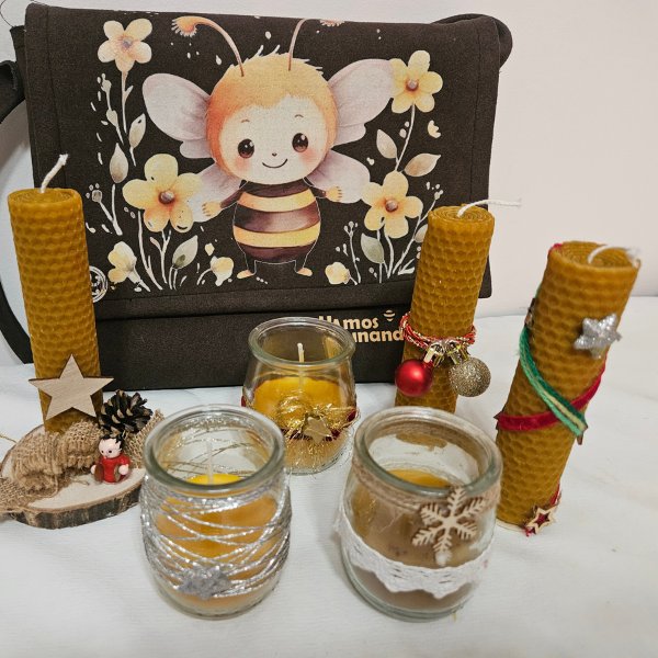 Velas personalizadas cera artesana Vamos Aunando